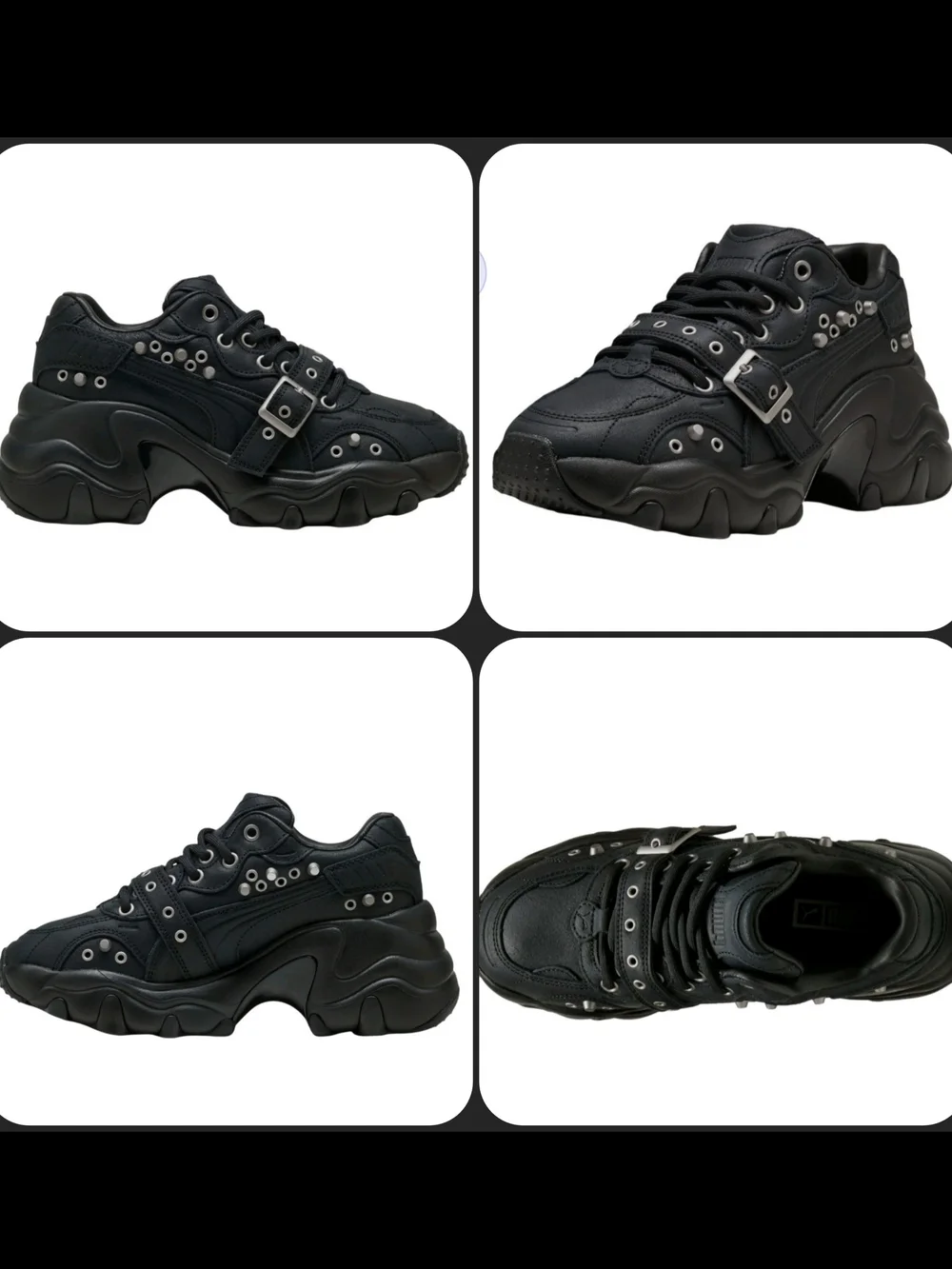 PUMA Pulsar Wedge Black Claw Lace Up Womens Fashion Sneakers - Size 8 - 4057250